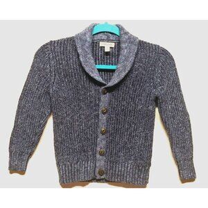 CHEROKEE Cardigan sweater S/P 6-7 blue long sleeve collared buttons thick chunky